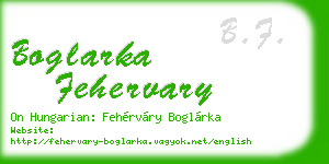 boglarka fehervary business card