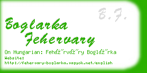 boglarka fehervary business card